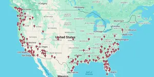 Current Over-Winter Hummingbird Sightings Map