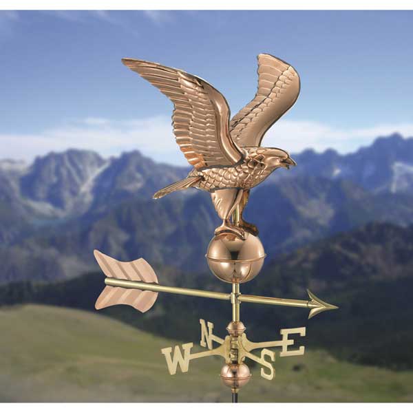 Eagle Polished Copper Garden Weathervane