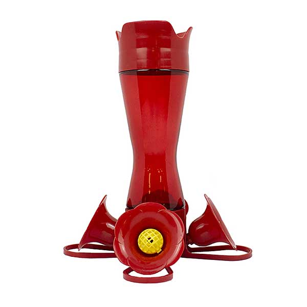 Pinch Waist Red Glass Hummingbird Feeder