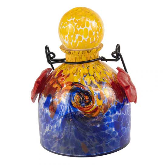 Orange/Blue LunaLite Bell Hummingbird Feeder