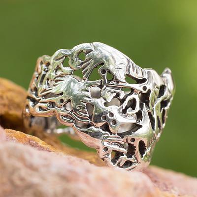 Hummingbird Mystique Hand Made Taxco Fine Silver Bird Ring