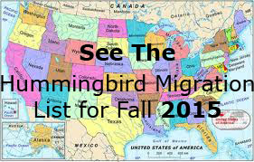 Hummingbird Migration List Fall 2015