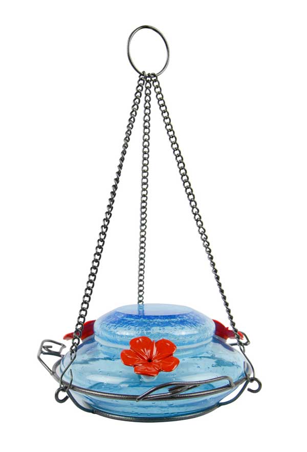 Garden Top-Fill Mason Jar Blue Hummingbird Feeder